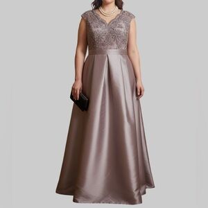 CHETTA B Formal  Lace Satin Dress 16w